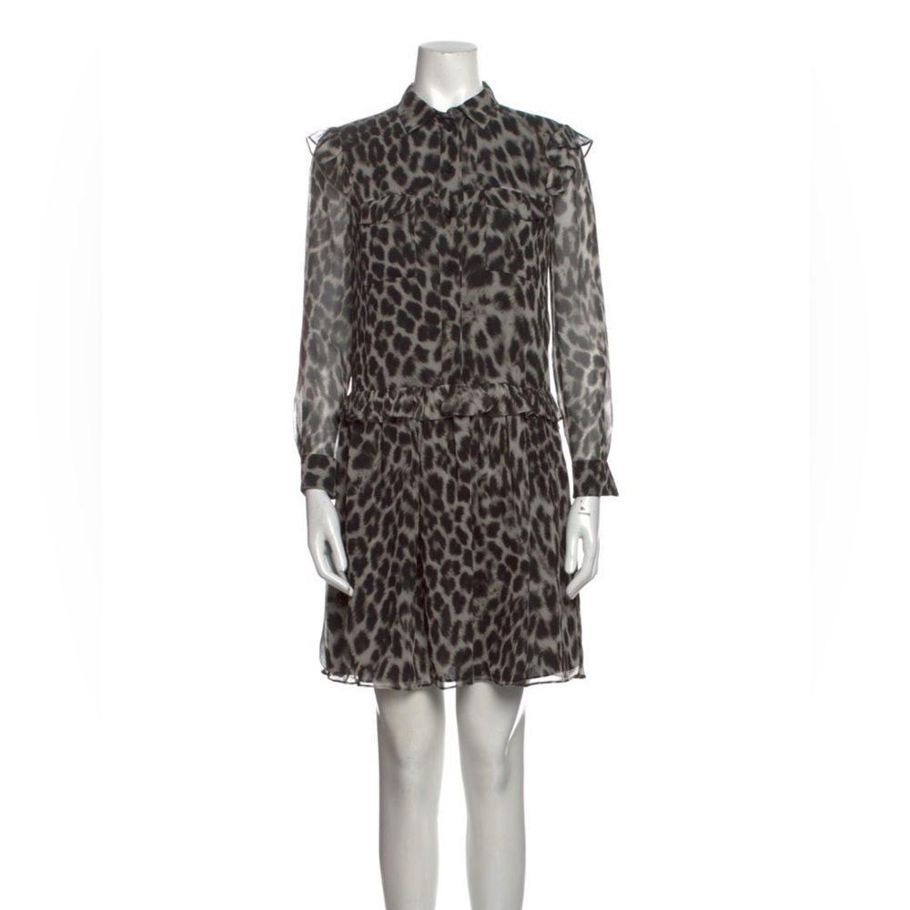 Burberry silk Leopard Print Sheer Dress small